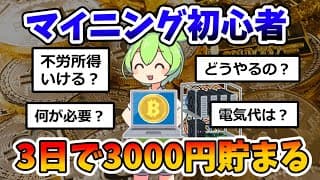 ワイマイニング初心者、始めて3日で3000円分貯まる